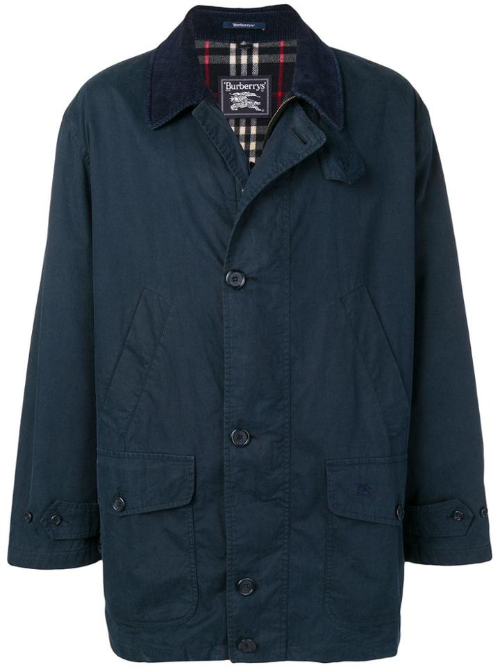 Burberry Vintage 1990's Multi-pockets Coat - Blue