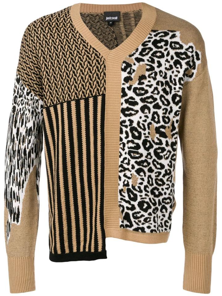 Just Cavalli Asymmetric Patterned Sweater - Neutrals