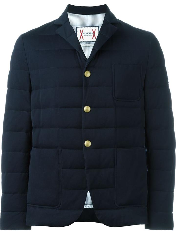 Moncler Gamme Bleu Padded Blazer, Men's, Size: 6, Blue, Cotton/polyamide