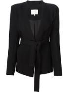 Iro Belted Jacket, Women's, Size: 40, Black, Elastodiene/acetate/viscose