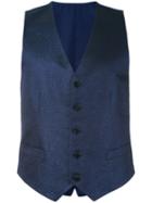 Canali - Formal Waistcoat - Men - Silk/polyamide/cupro/metallic Fibre - 46, Blue, Silk/polyamide/cupro/metallic Fibre