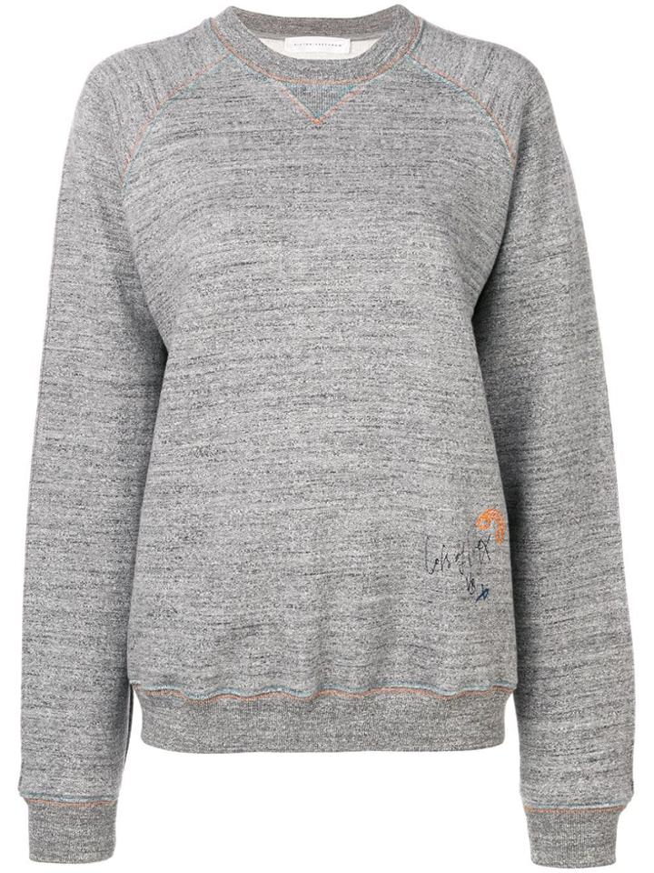 Victoria Beckham Embroidered Sweatshirt - Grey