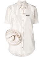 Miu Miu Corsage Silk Shirt - Neutrals