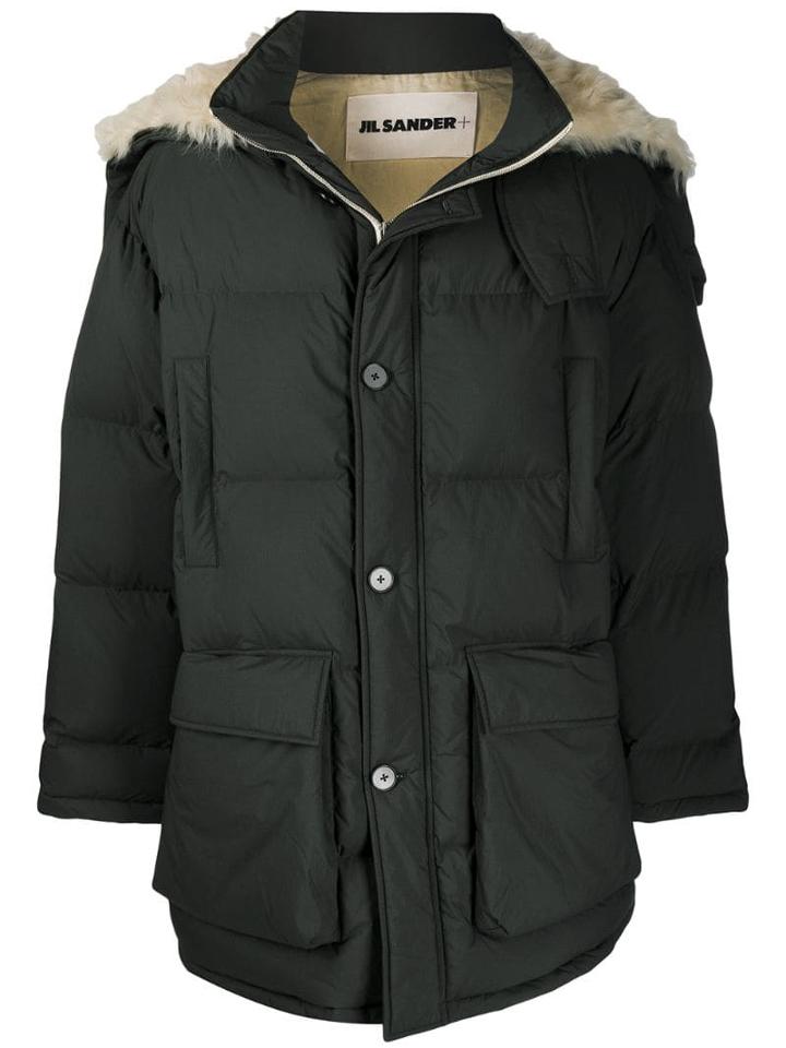 Jil Sander Padded Hooded Jacket - Black