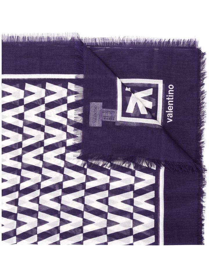 Valentino Optical Logo Scarf - Blue