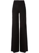 Rick Owens Lilies Ribbed Accent Wide Trousers, Women's, Size: 38, Black, Viscose/polyamide/cotton