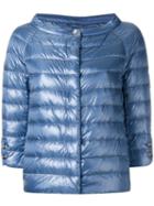 Herno Collarless Puffer Jacket, Women's, Size: 42, Blue, Polyamide/goose Down