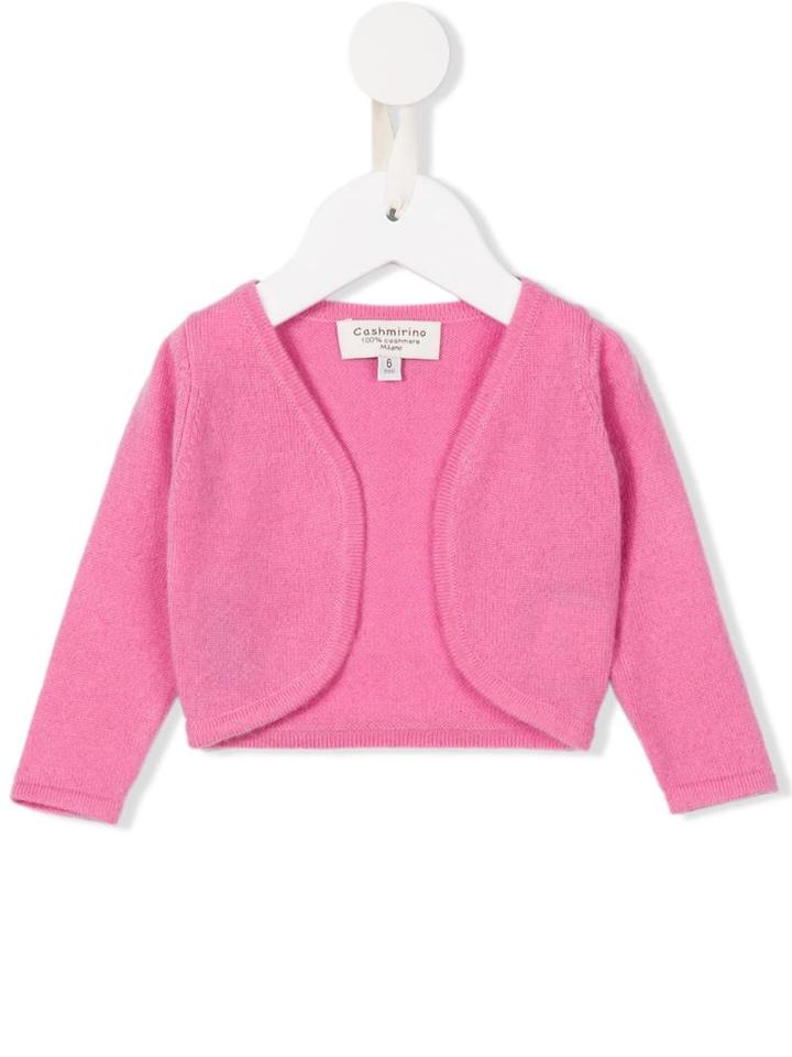 Cashmirino - Open Front Cardigan - Kids - Cashmere - 6 Mth, Infant Girl's, Pink/purple