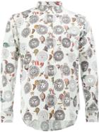 Comme Des Garçons Homme Plus Printed Shirt, Men's, Size: Medium, White, Cotton