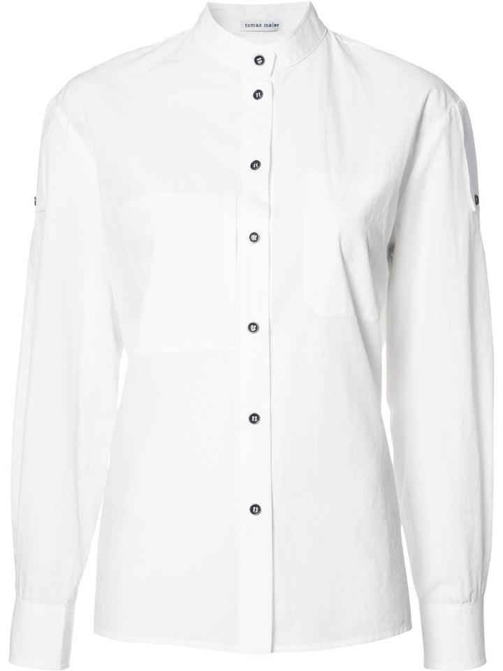Tomas Maier Plain Shirt, Women's, Size: 0, White, Cotton