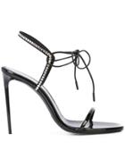 Saint Laurent Robin Crystal Embellished Sandals - Black