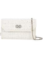 Alexander Mcqueen Woven Wallet On Chain - White