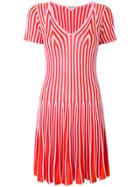 Kenzo Striped Flare Dress - Red