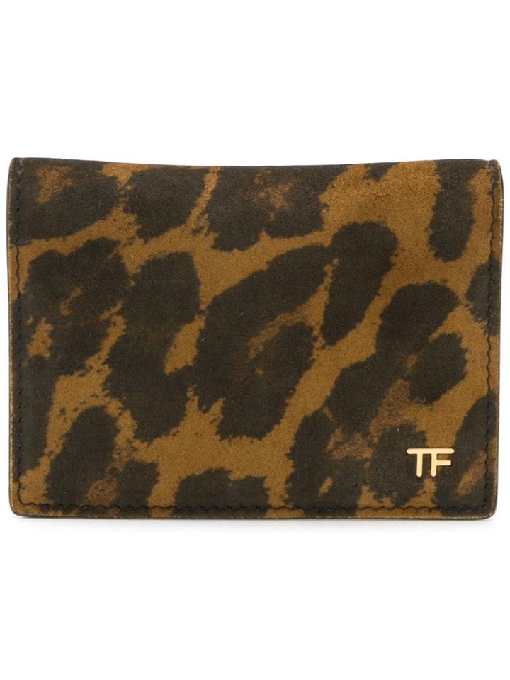 Tom Ford Leopard Print Cardholder - Black
