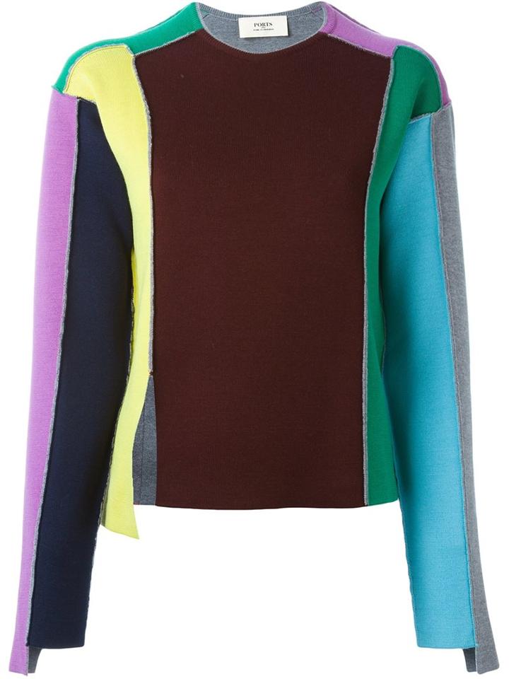 Ports 1961 'rainbow' Knit Sweater, Women's, Size: Small, Virgin Wool