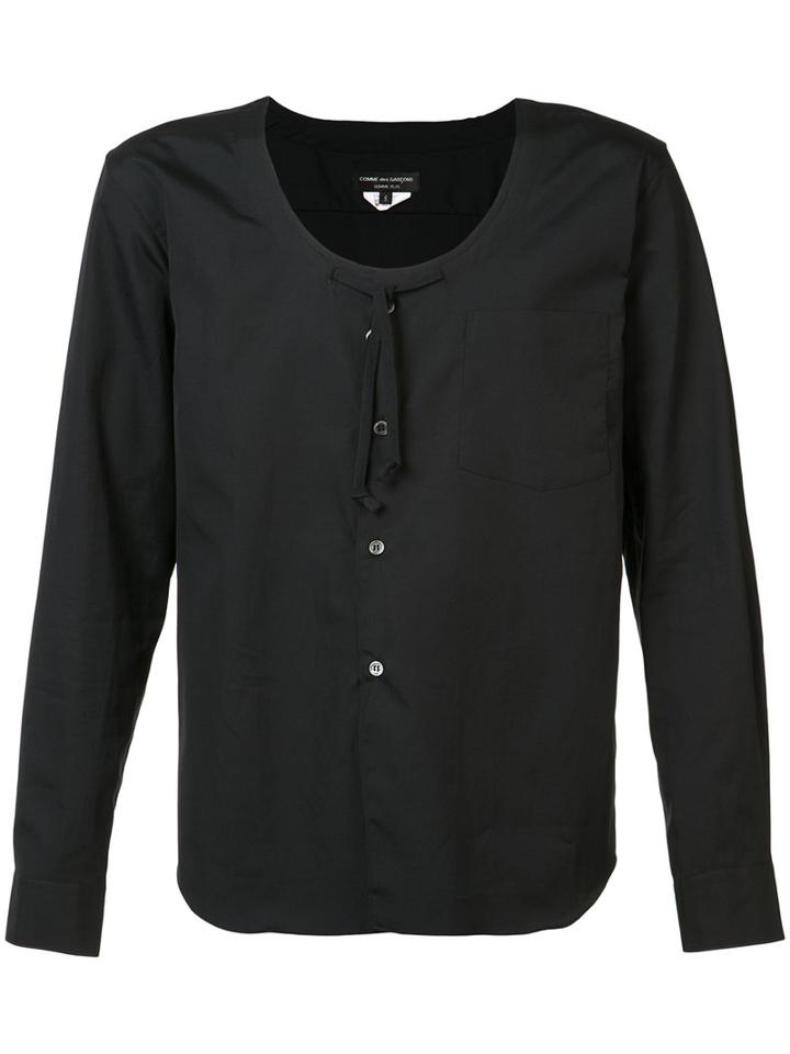 Comme Des Garçons Homme Plus Scoop Neck Shirt, Men's, Size: Medium, Black, Cotton