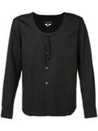 Comme Des Garçons Homme Plus Scoop Neck Shirt, Men's, Size: Medium, Black, Cotton