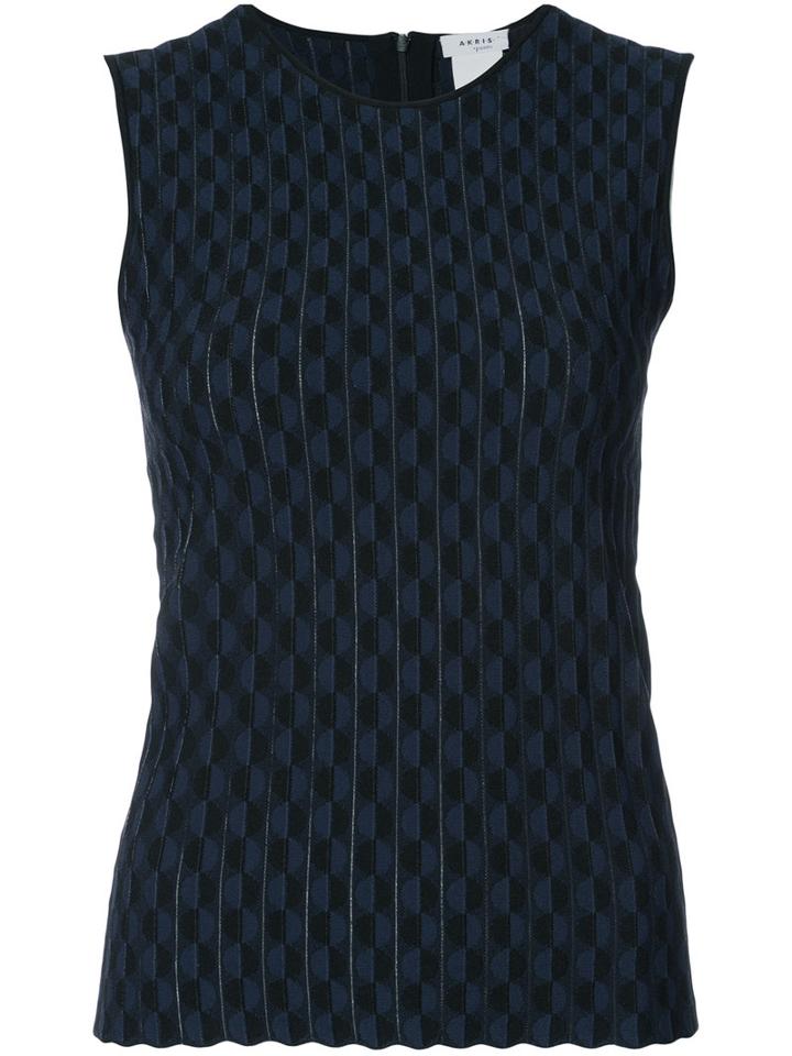 Akris Punto - Circular Pattern Fitted Blouse - Women - Polyester/viscose - 8, Black, Polyester/viscose