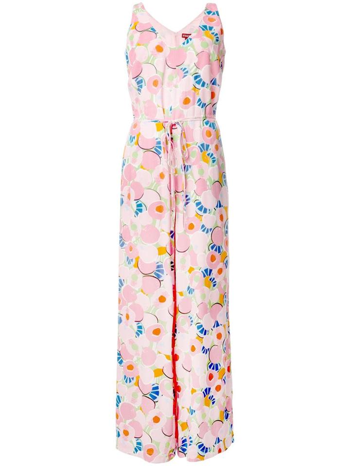 Staud Abstract Peach Blossom Jumpsuit - Pink