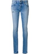 Saint Laurent Low Waisted Skinny Jeans, Women's, Size: 28, Blue, Cotton/spandex/elastane