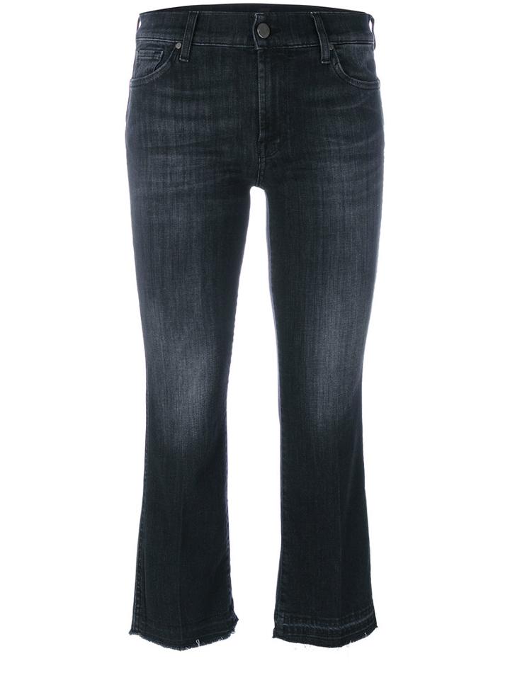 7 For All Mankind - Stonewashed Cropped Jeans - Women - Cotton/polyester/spandex/elastane - 28, Black, Cotton/polyester/spandex/elastane