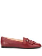 Tod's Double T Fringed Loafers - Red