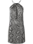 Gucci Vintage Python Keyhole Mini Dress - Black