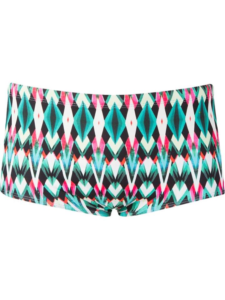 Lygia & Nanny Print Swim Trunks, Men's, Size: 44, Green, Polyamide/spandex/elastane