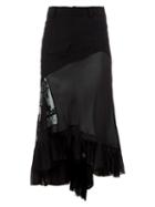 Haider Ackermann Asymmetric Layered Skirt, Women's, Size: 36, Black, Silk/cotton/linen/flax/virgin Wool