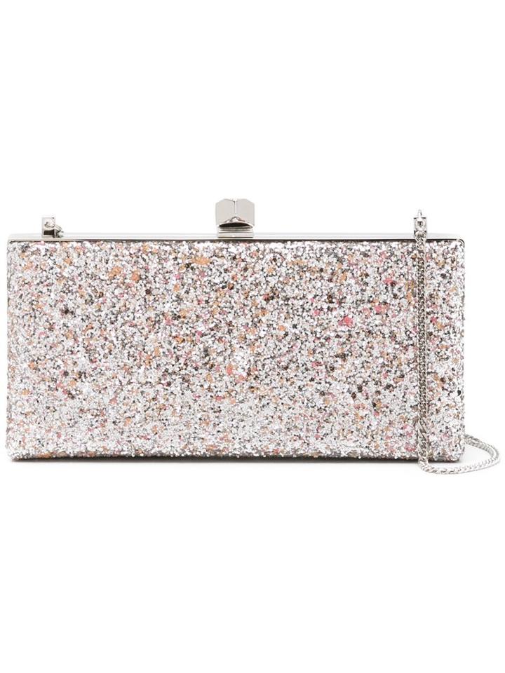 Jimmy Choo Celeste Clutch, Women's, Grey, Leather/brass/pvc