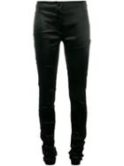 Ann Demeulemeester Skinny Satin Trousers, Women's, Size: 40, Black, Polyester/nylon/spandex/elastane/rayon