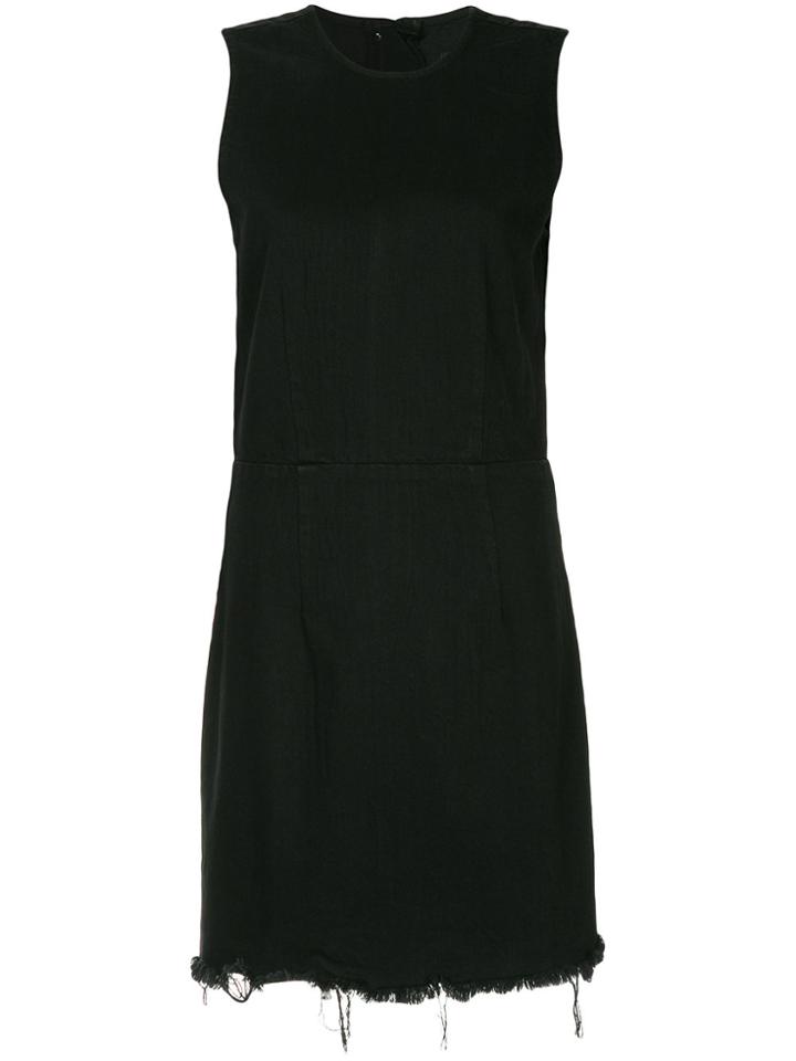 T By Alexander Wang Frayed Denim Dress - Black
