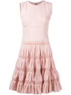 Ermanno Scervino - Sleeveless Full Skirt Dress - Women - Silk/nylon - 40, Pink/purple, Silk/nylon