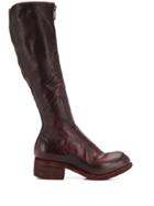 Guidi Zip Front Knee-high Boots - Red