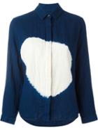Suzusan 'boushi Shibori' Tie Dye Button Down Shirt, Women's, Size: Large, Blue, Organic Cotton