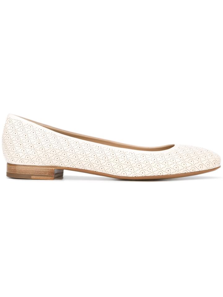 Fratelli Rossetti Laser-cut Detailed Ballerinas - Nude & Neutrals