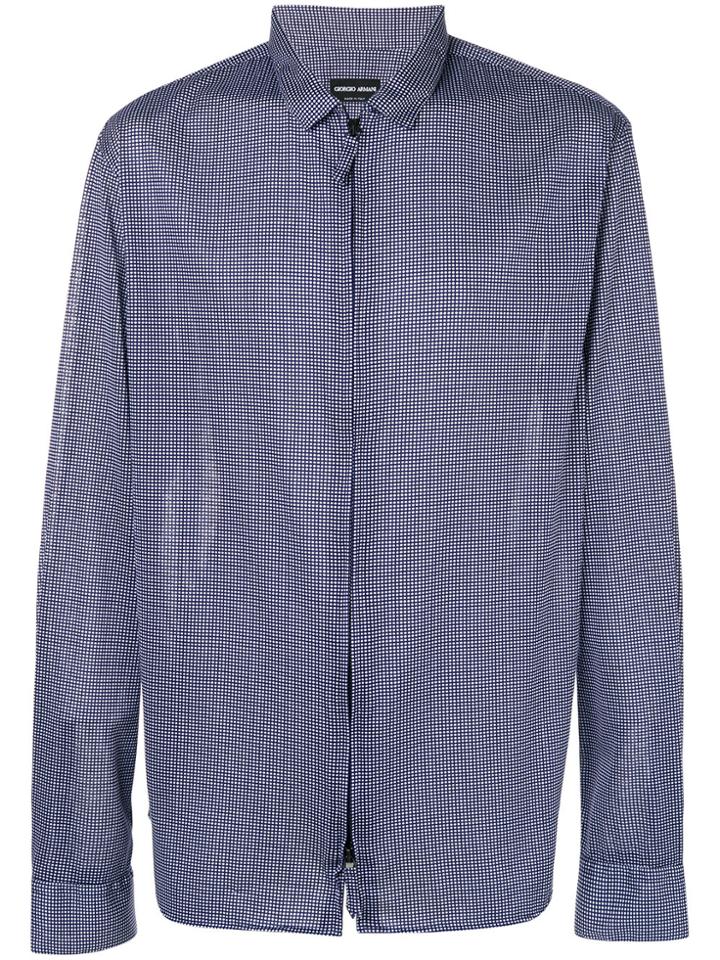 Giorgio Armani Polka Dot Print Shirt - Blue