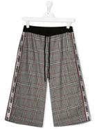 Gaelle Paris Kids Check Wide Leg Trousers - Grey