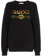 Gucci Black Sequin-embellished Cotton Sweatshirt