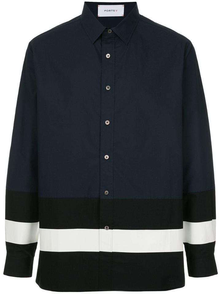 Ports V Colour Block Jacket - Blue