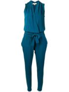 Michael Michael Kors Draped V-neck Jumpsuit - Blue