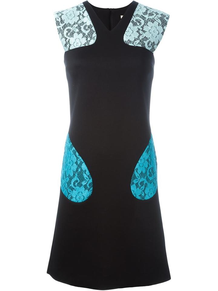 Christopher Kane Lace Panel Dress, Women's, Size: Small, Black, Modal/viscose/polyurethane/polyamide