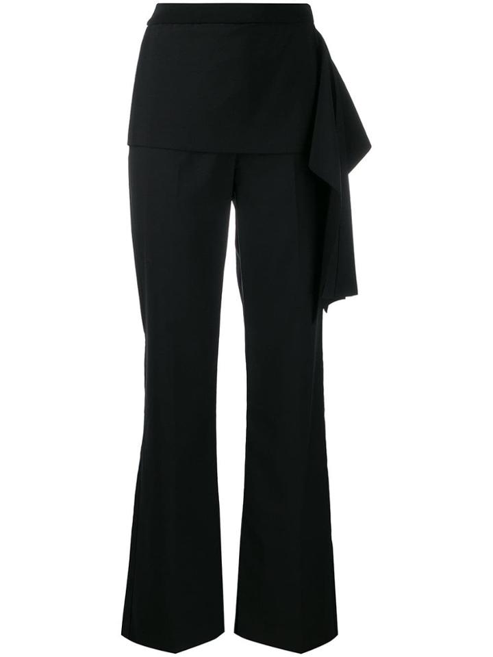 3.1 Phillip Lim Draped Detail Straight Trousers - Black