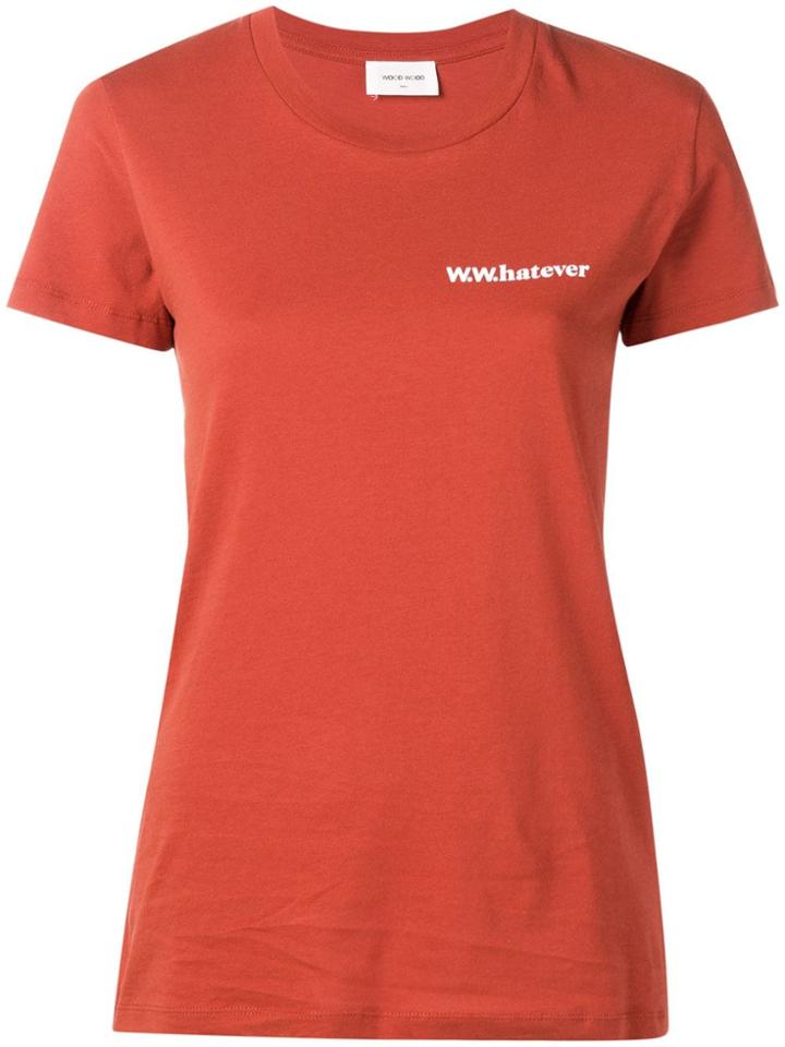 Wood Wood 'w.w.hatever' Print T-shirt - Orange