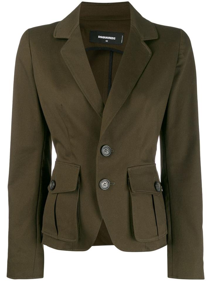 Dsquared2 Classic Fitted Blazer - Green