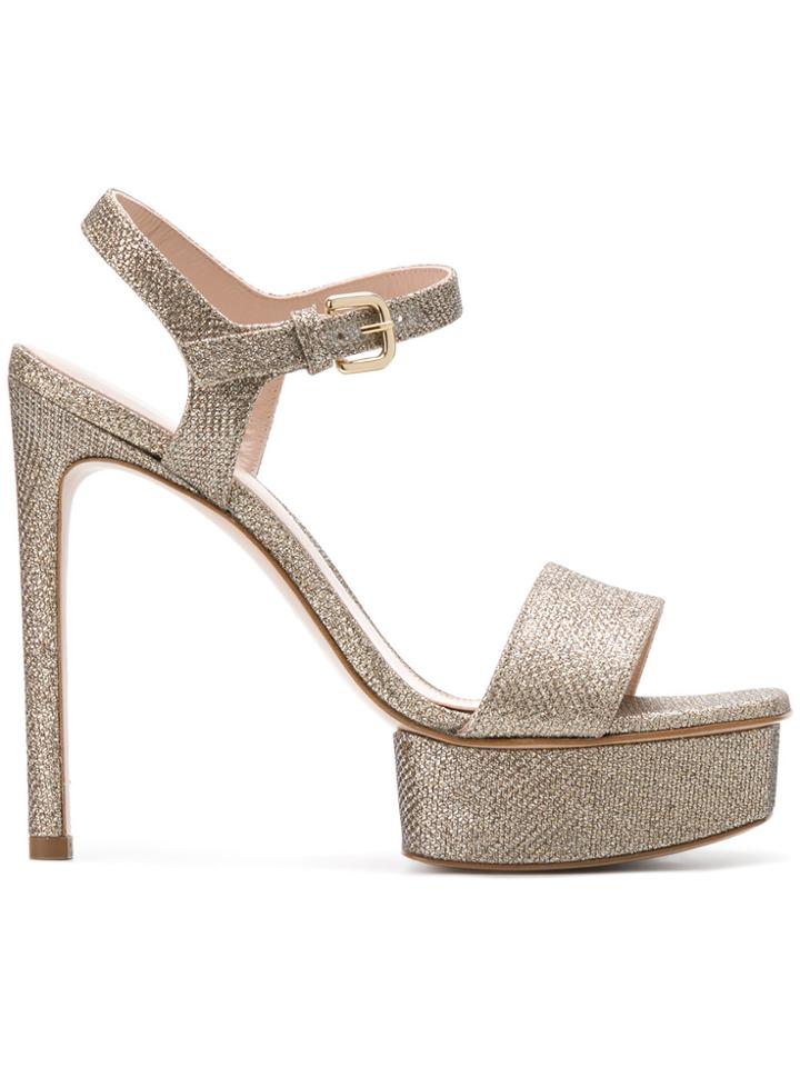Stuart Weitzman Platform Sandals - Metallic