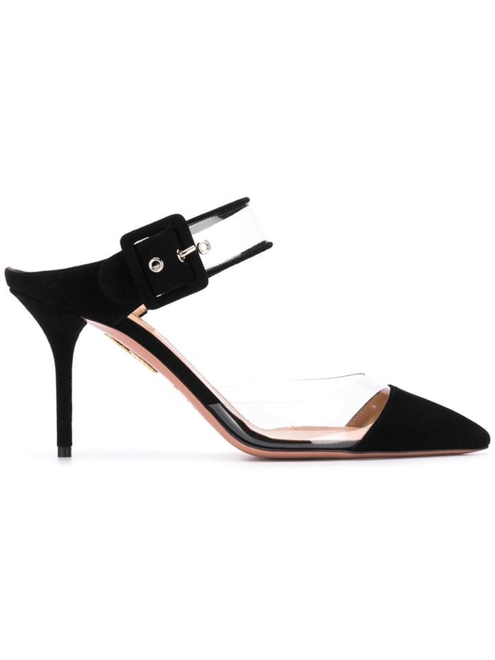 Aquazzura Optic Pointed Mules - Black