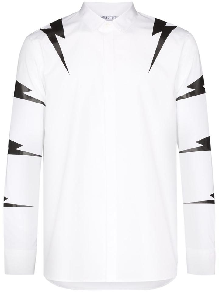 Neil Barrett Tiger Bolt-print Shirt - White