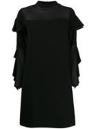 Be Blumarine Long Ruffled Sleeves Dress - Black