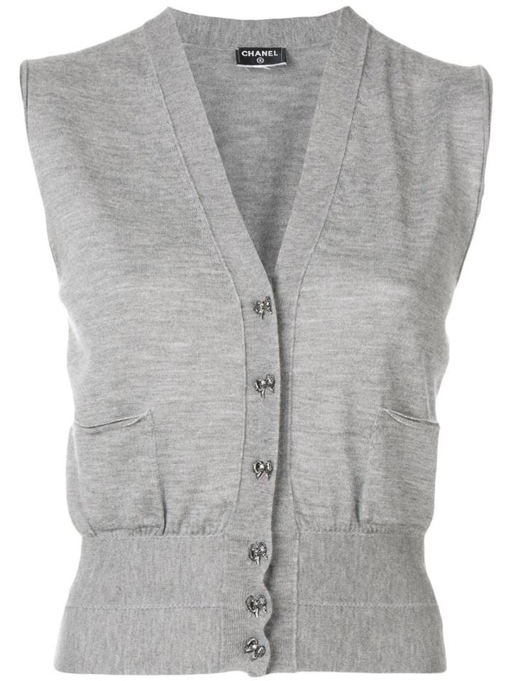 Chanel Pre-owned Buttoned Knit Vest - Grey